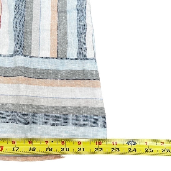 YEST Multi Stripe Short Sleeve Linen Blouse NWT - Picture 9 of 9